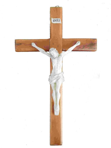 Imagem Escultura Crucifixo Jesus Cruz Resina Pendurar 52cm J