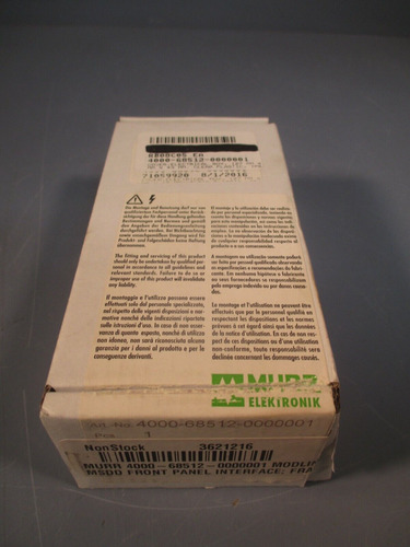 Murr Elektronik Electrical Box, Cover 4000-68512-0000001 Ccd
