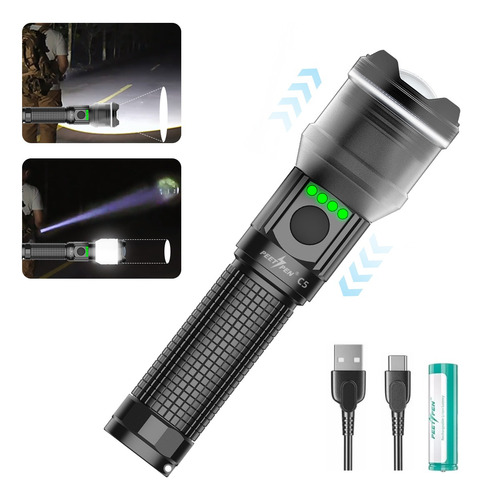Linternas Potentes Peetpen C5 Lampara Tactica Recargable