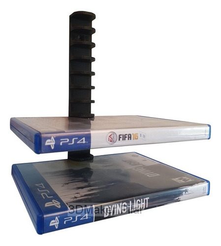 Soporte Organizador De Pared Para 12 Cajas Dvd Bd Juegos Playstation Ps4 Ps3 Xbox Gamer 3d Con Tornillos Y Tarugos