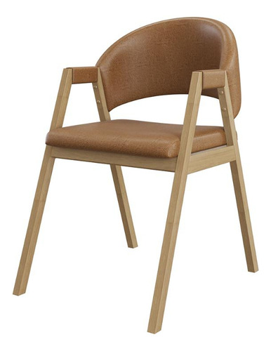 Cadeira Suellen Luxo Reforçada Para Mesa De Jantar - Balaqui Estrutura Da Cadeira Caramelo Assento Não Aplica Desenho Do Tecido Couro