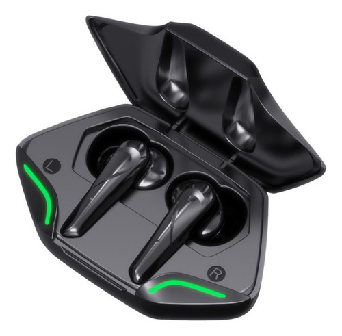 Auriculares Inalámbricos Gaming Pods 01 Led Rgb Bluetooth Color Negro Color De La Luz Verde