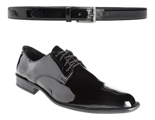 Zapatos Hombre Con Cinto Charol Moda Eco Cuero Cruelty Free