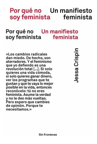 Porque No Soy Feminista, De Jessa Crispin. Editorial Los Libros Del Lince En Español