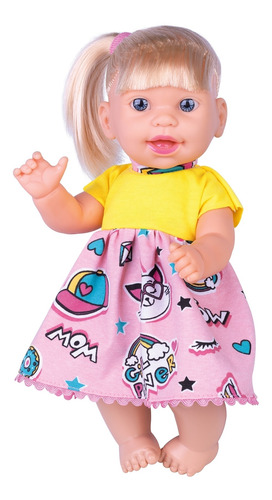 Boneca Eloah Bebê Com Cabelo E Chuquinha Menina Supertoys
