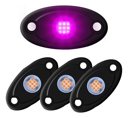 Ly8 4 Pods Led Rock Lights Purple Neon Underglow Light Kits