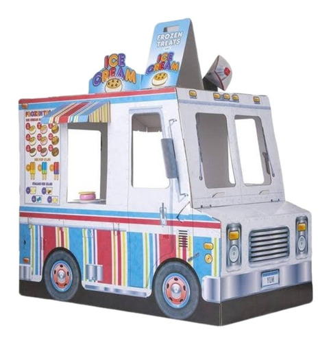 Food Truck De Juguete Card Board Grueso Helados/bbq