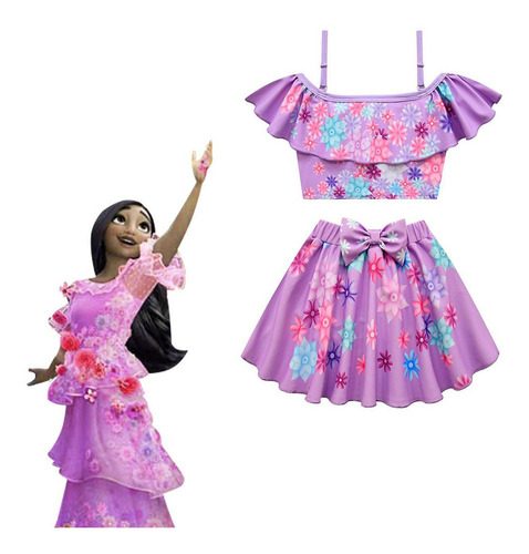 Encanto Isabela Conjunto De Traje De Baño Para Niñas Cosplay