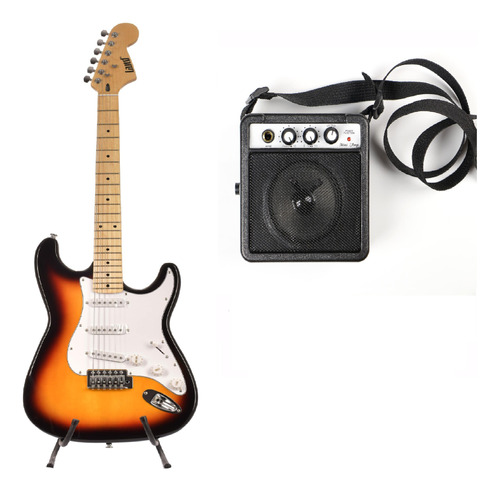 Kit Guitarra Land Stratocaster Sunburst L-s1 + Cubo Land