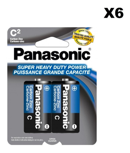 Baterías Pilas Panasonic Size C 2 Pilas 