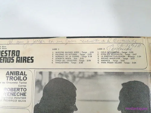 Disco Vinilo Goyeneche Troilo Tango Milonga Dedicado C Firma (Usado)