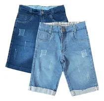Comprar Kit 2 Bermudas Jeans Masculina Infantil Shorts Juvenil Top