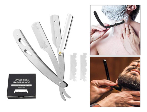 Xfw2 Kit De Maquinilla De Afeitar De Borde Recto De Barbero
