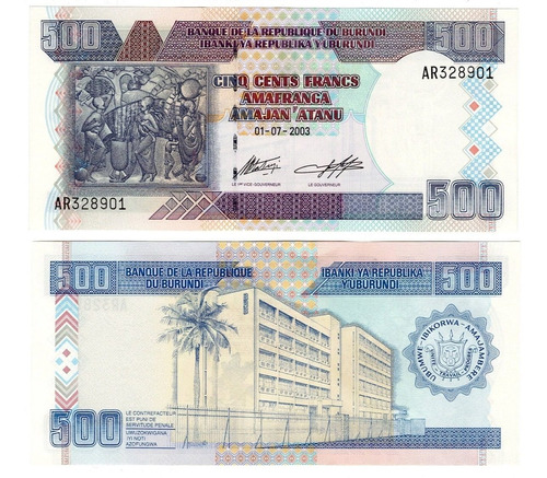 Burundi - Billete 500 Francos 2003 - Unc