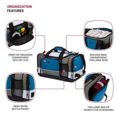 Mochila De Viagem Swissgear Apex Cinza/azul/branca 50cm