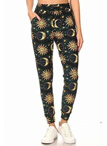 Leggings Depot Jga-s761-xl Sun And Moon Print Jogger 6gjhq