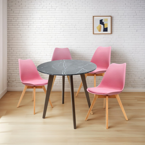 Mesa Frankfurt Piedra 80 Marqu Con 4 Sillas Frankfurt Rosa