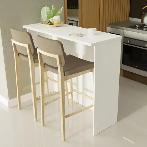 Bancada Ilha Para Cozinha 120 Cm Branco Madesa