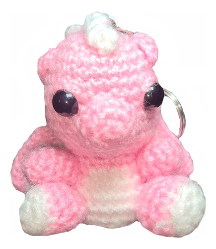 Llavero Artesanal De Amigurumi - Dragon Rosa