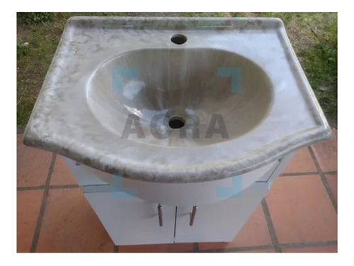 Imagen 1 de 4 de Muebles De Baño + Bacha / Pileta Veteada De Mármol Cultivado