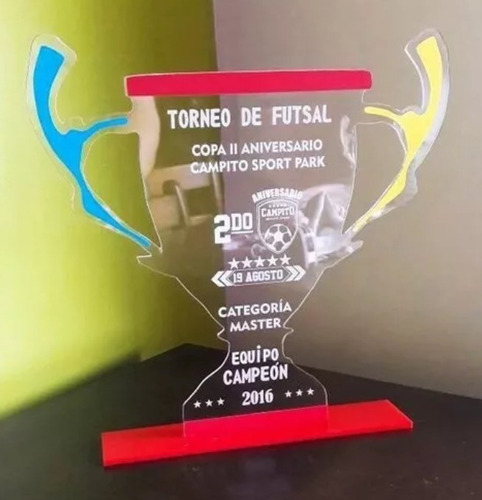 Trofeo Premiación Acrílico Combinado Con Vinil