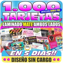 Comprar 1000 Tarjetas Personales Doble Faz Laminado Mate Ambos Lados 350 Gr. Full Color Mate