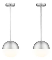 Comprar Lámparas Colgantes Modernas, Níquel Cepillado Vidrio Blanco