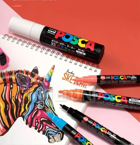 De T Marcadores Posca Uni Pc, 3 M, Plumones, 16 Colores