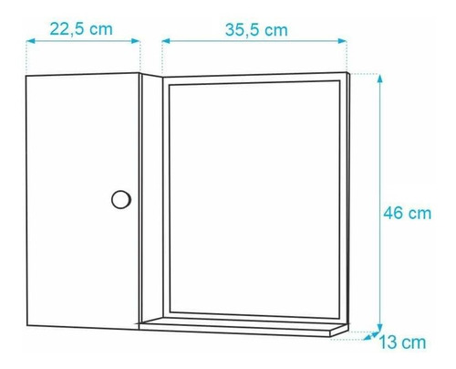 Imagem 3 de 6 de Armário Para Banheiro Com Espelho Branco 46 X 58cm
