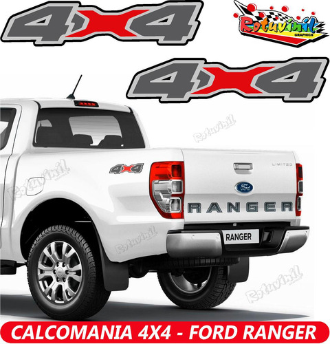 Calcomania Sticker 4x4 Para Costado De Batea De Ford Ranger