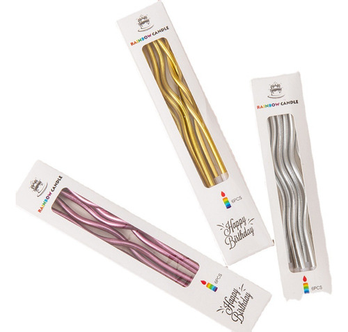 Vela Curva Color 10 Cajas Velas Para Pastel De Cumpleaños