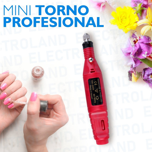 Mini Torno Profesional Uñas Esculpidas Fresas Pulidor Acce
