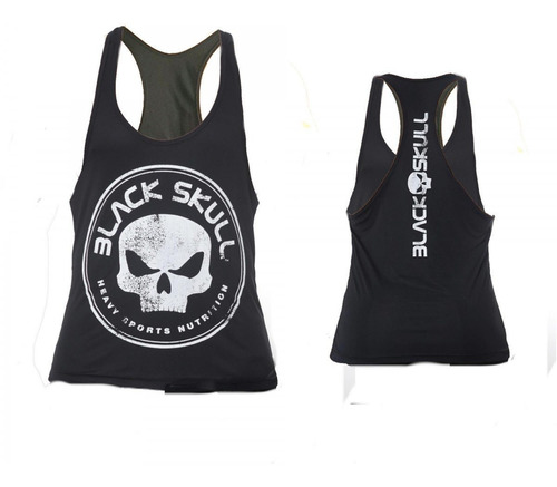 Regata Body Builder Preta Black Skull