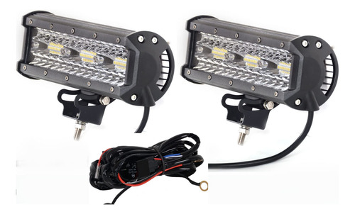 2 Barra Luz Led 9  180 W Triple Fila Soporte Ajustable Foco