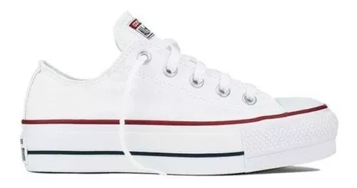 All Star Plataforma Branco de Couro