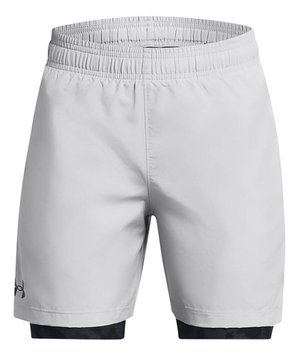 Shorts 2 En 1 Ua Para Niño Gris Under Armour