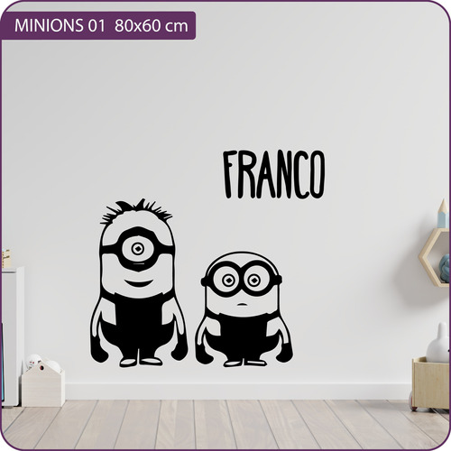 Vinilo Decorativo Infantil Minions Con Nombre