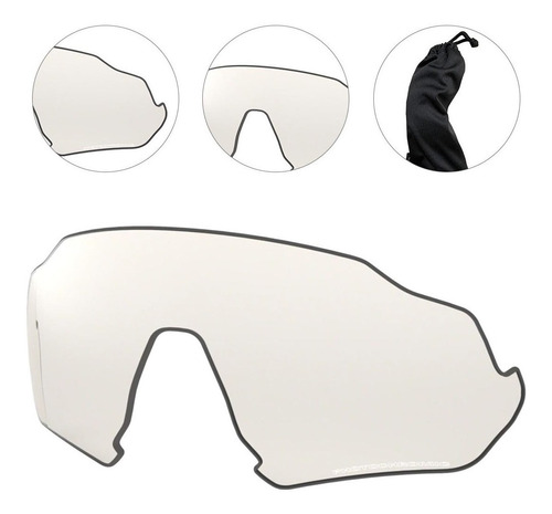 Lente Extra Para Oculos Oakley Flight Jacket Clear To Black