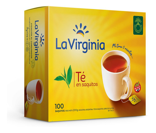 Té Limón La Virginia X100 Saquitos De 2g