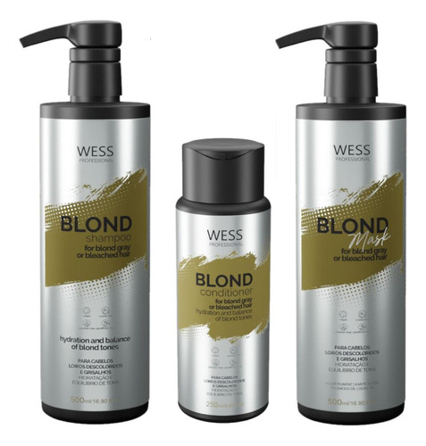  Kit Wess Blond Sh 500ml + Cond 250ml + Mask 500ml