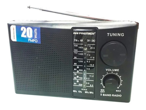 Radio Portatil Premier 5 Bandas Fm Am Tv Con Garantia Oferta