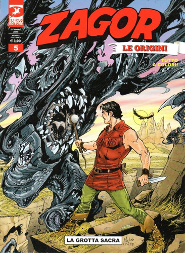 Zagor Le Origini Tutto A Colori! Nº 05 - La Grotta Sacra - 68 Páginas Em Italiano - Sergio Bonelli Editore - Formato 17 X 23 - Capa Mole - 2019 - Bonellihq 5 Cx445 B21