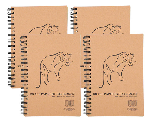 Cuaderno De Dibujo De Papel Kraft, 4 Unidades, Cuaderno De B