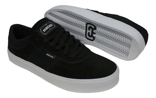 Imagem 3 de 6 de Tênis Hocks Skate Tempus Black White Camurça Original
