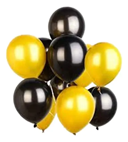 1 Combo 56 Piezas Globos Amarillo Y Negro Alte Brown Olimpo