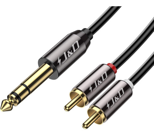 Cable Audio Trs 1/4  Macho A 2 Rca Macho | 2,7m / Negro