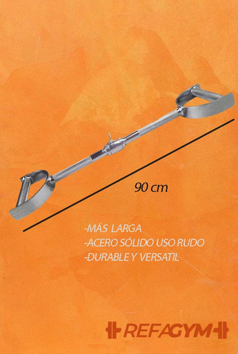 Accesorio Gym Para Polea, Barra Recta Dobled, Espalda 90 Cm