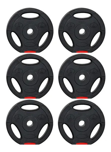 Set De 6 Discos 1 Kg De Pl stico Fuxion Sports Env o gratis