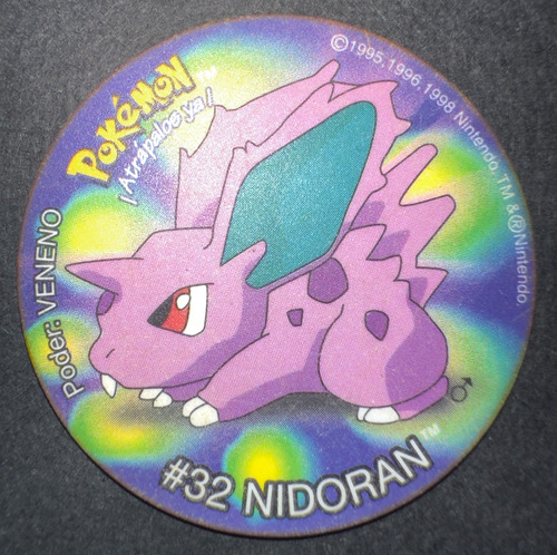 Taps Pokemon De Frito Lay - #32 Nidoran - 1998 Original