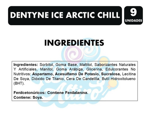 Chicle Dentyne Ice Arctic Chill Display 9 Unidades